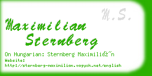 maximilian sternberg business card